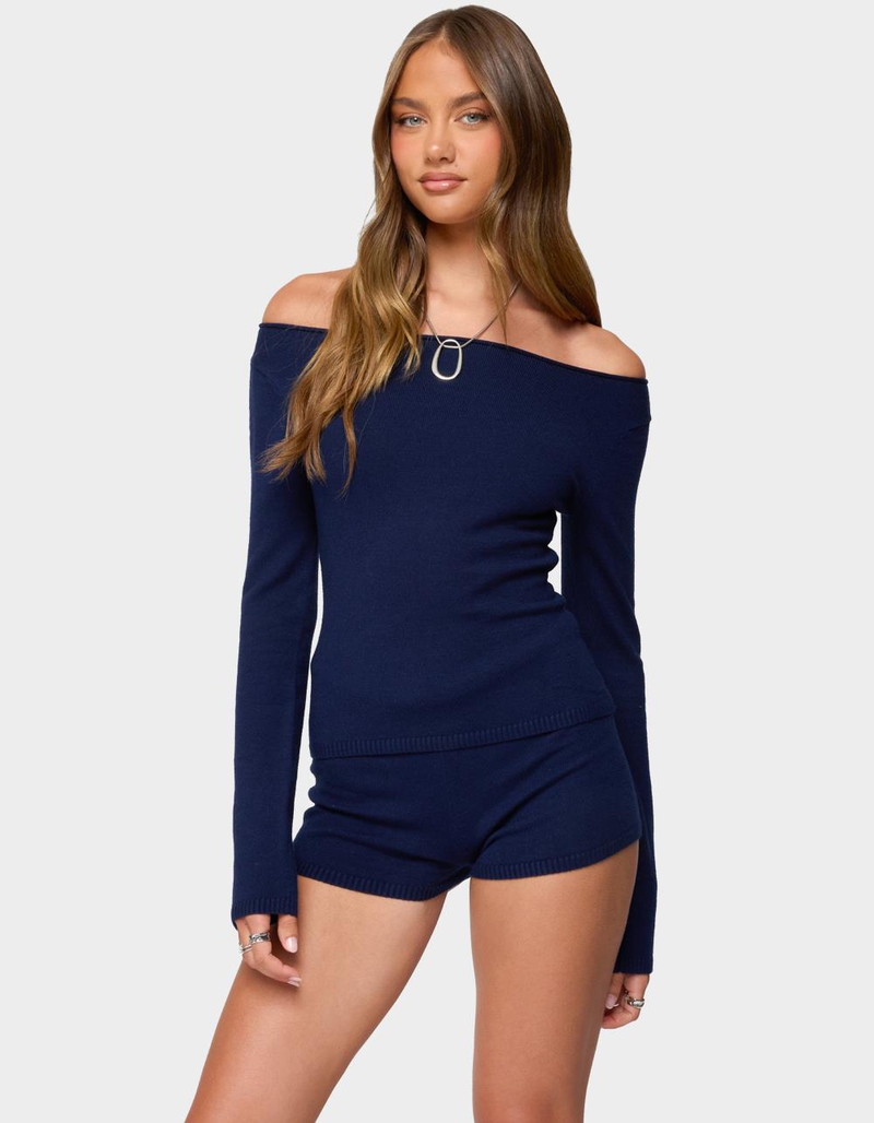 EDIKTED Arianna Off Shoulder Knit Sweater image number 0