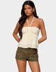 EDIKTED Layered Linen Look Babydoll Halter Top image number 1