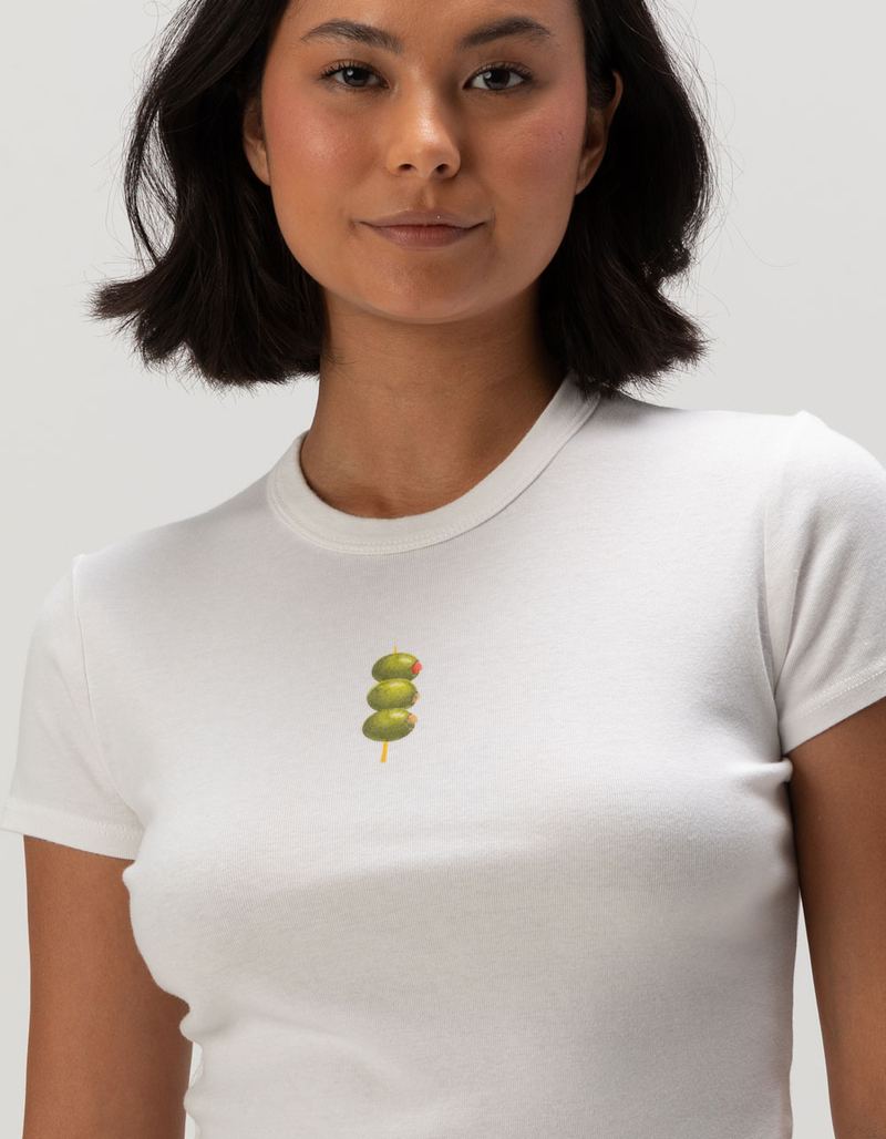 FULL TILT Olive Womens Baby Tee image number 3
