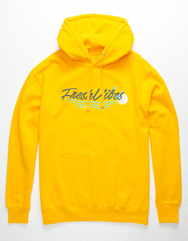 FRESH VIBES Travel Gold Mens Hoodie image number 0