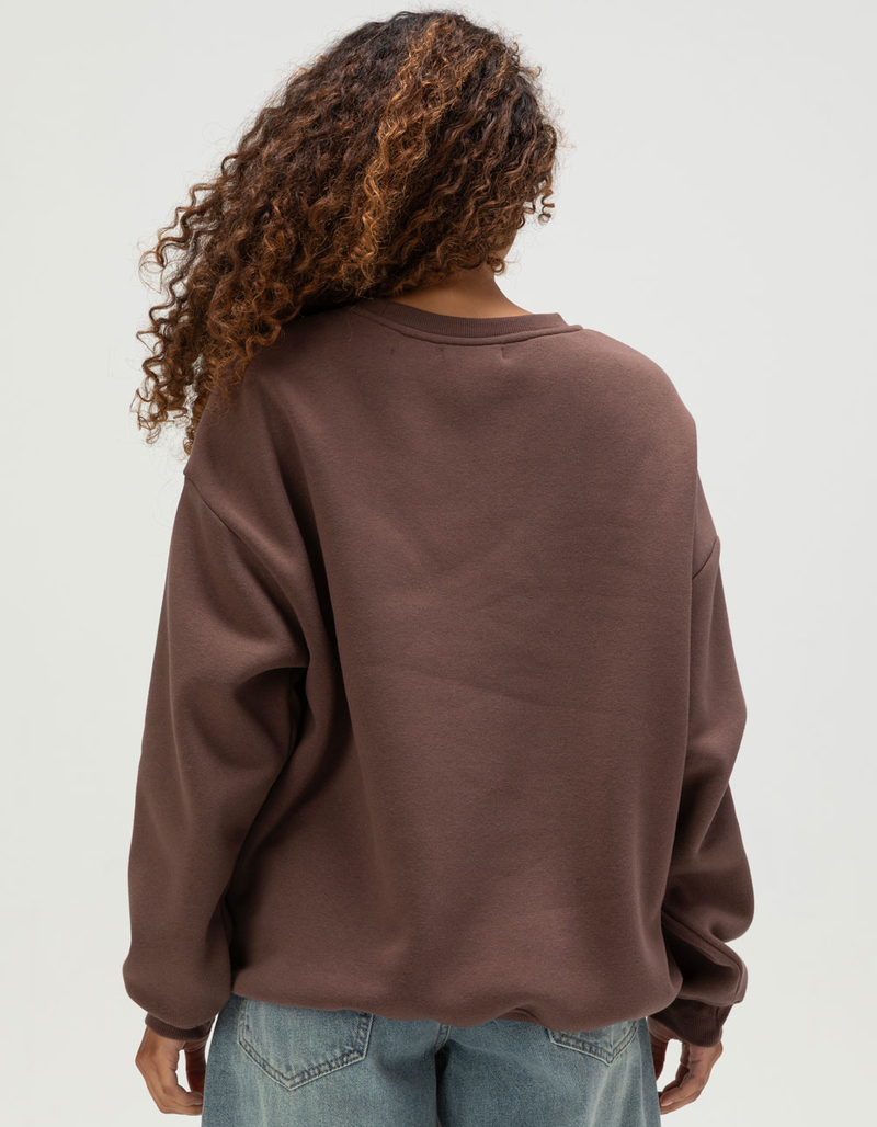 RSQ Womens Hibiscus Embroidered Crewneck Sweatshirt image number 3