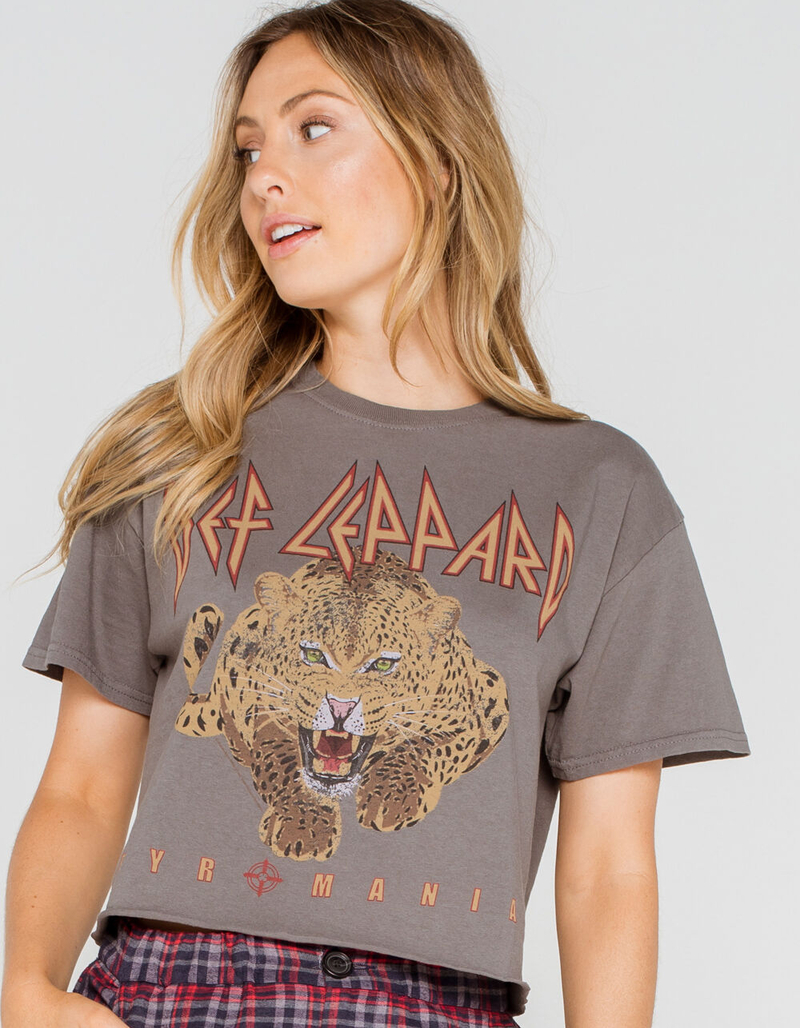 THE VINYL ICONS Def Leppard Womens Crop Tee image number 0