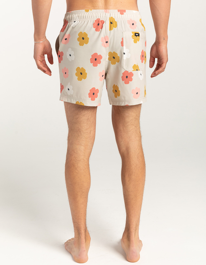 RSQ Mens Drawn Flowers 5" Swim Shorts image number 1