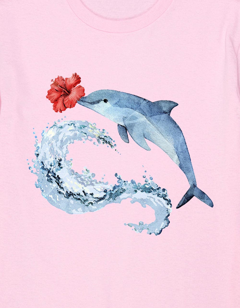 DOLPHIN Hibiscus Splash Unisex Kids Tee image number 1