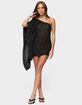 EDIKTED One Shoulder Sequin Knit Mini Dress image number 4