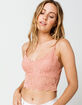 HEART & HIPS Allover Lace Pink Bralette image number 1