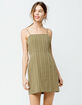 SKY AND SPARROW Stripe Olive Structured Dress image number 1