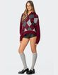 EDIKTED Argyle Oversized Polo Sweater image number 4