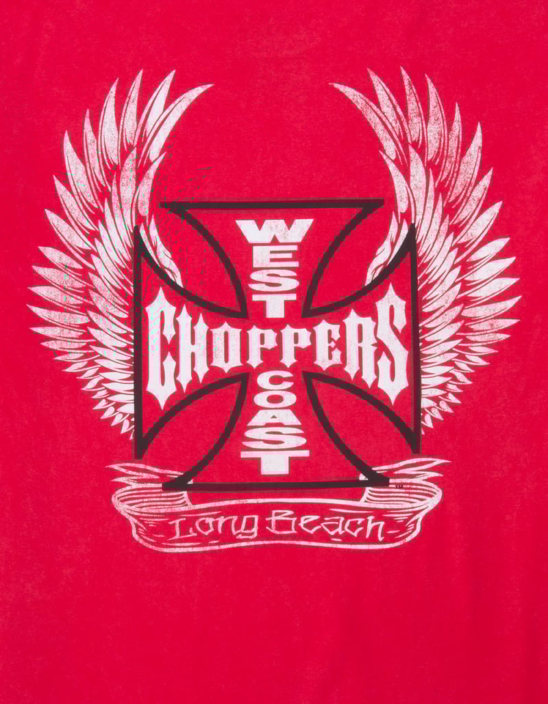 WEST COAST CHOPPERS Red Wings Mens Tee image number 2