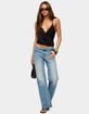 EDIKTED Belted Low Rise Straight Leg Jeans image number 5