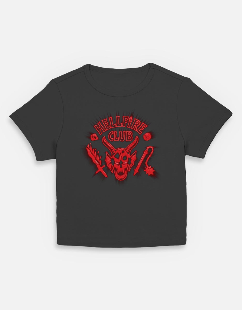 STRANGER THINGS Hellfire Club Glow Womens Baby Tee image number 0
