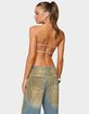 EDIKTED Sequin Backless Triangle Strapless Top image number 3