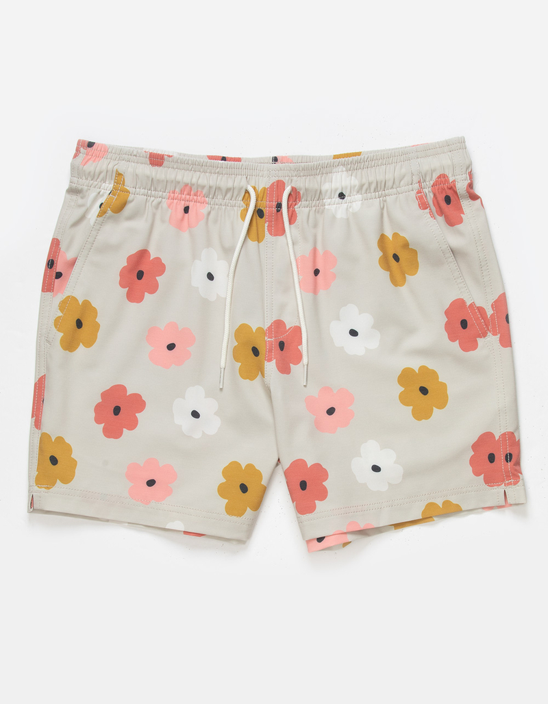 RSQ Mens Drawn Flowers 5" Swim Shorts image number 6