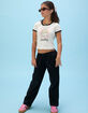 FULL TILT Girls Washed Knit Wide Leg Pants image number 1