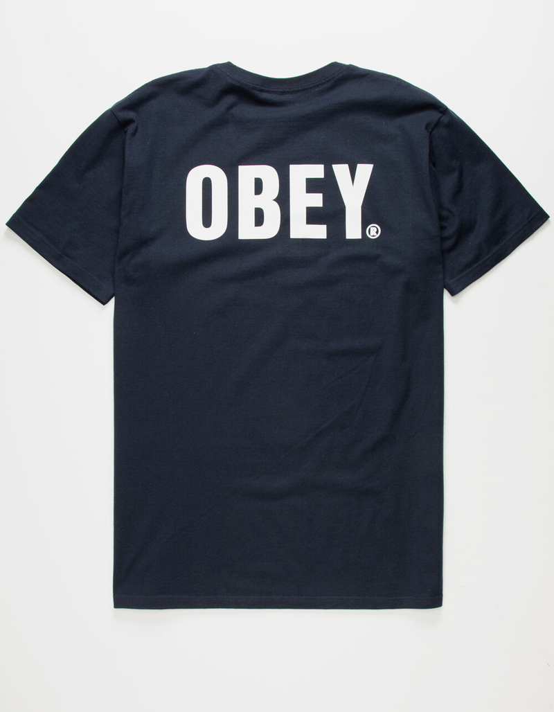 OBEY Official Mens Navy T-Shirt image number 0