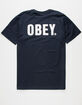 OBEY Official Mens Navy T-Shirt image number 1