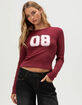 RSQ Womens 08 Lace Long Sleeve Baby Tee image number 1