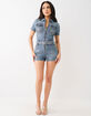 TRUE RELIGION Womens Belted Denim Zip Romper image number 2