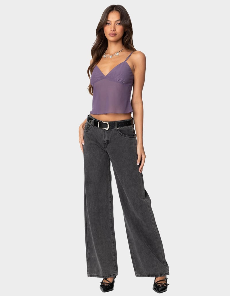 EDIKTED Serafina Sheer Mesh Tank Top