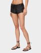 EDIKTED Lace Up Faux Leather Micro Shorts image number 2