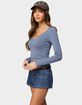 EDIKTED Moreen Ribbed Long Sleeve Tee image number 3