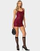 EDIKTED Rhinestone Mesh Mini Dress image number 1