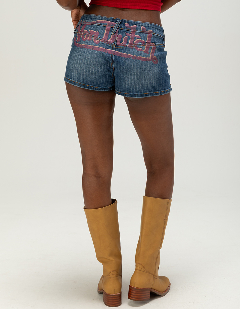 VON DUTCH Pinstripe Womens Low Rise Shorts image number 2
