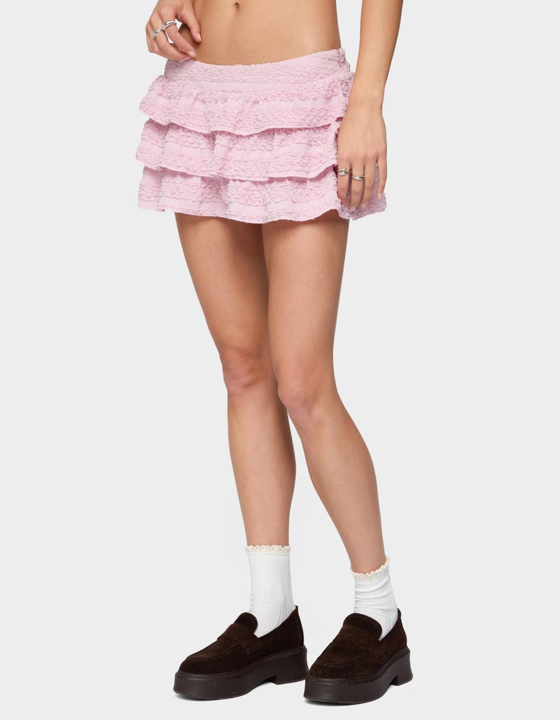 EDIKTED Margaux Textured Ruffle Mini Skort image number 1