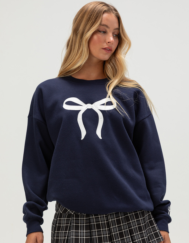 RSQ Womens Bow Patch Crewneck Sweatshirt image number 0