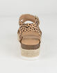 SODA Ankle Banded Womens Leopard Espadrille Flatform Sandals image number 4