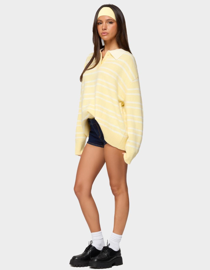 EDIKTED Rilynn Striped Polo Sweater image number 3