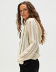 RSQ Womens Open Knit Zip-Up Hooded Sweater image number 3