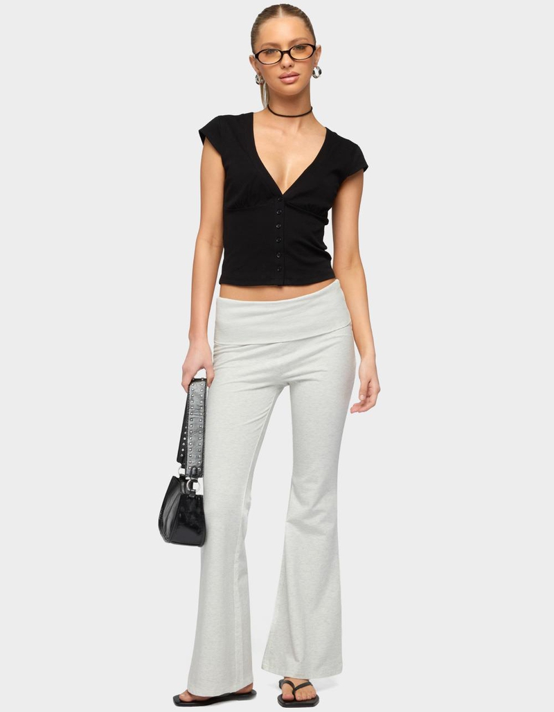 EDIKTED Petite Naomi Foldover Flared Leggings image number 4