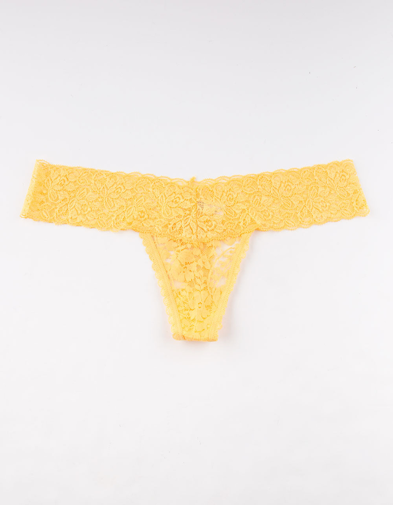FULL TILT Basic Lace Yellow Thong image number 0