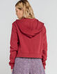 FULL TILT Essentials Womens Burgundy Crop Hoodie image number 3