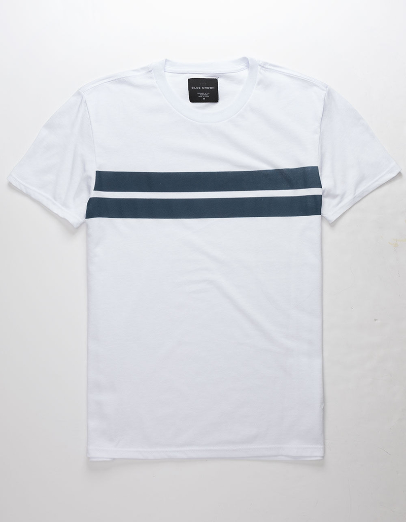 BLUE CROWN Anders Stripe Navy Mens T-Shirt image number 0