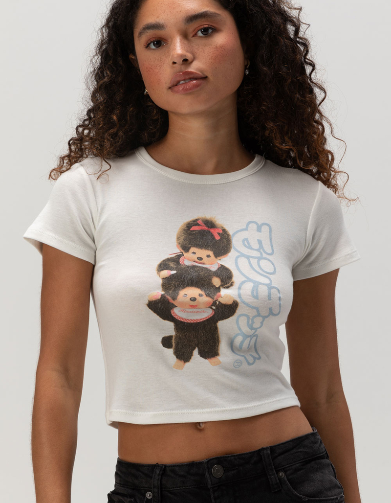 MONCHHICHI Stuck Womens Baby Tee image number 3