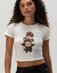 MONCHHICHI Stuck Womens Baby Tee image number 4