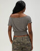 FULL TILT Womens Off The Shoulder Banded Bottom Top image number 4