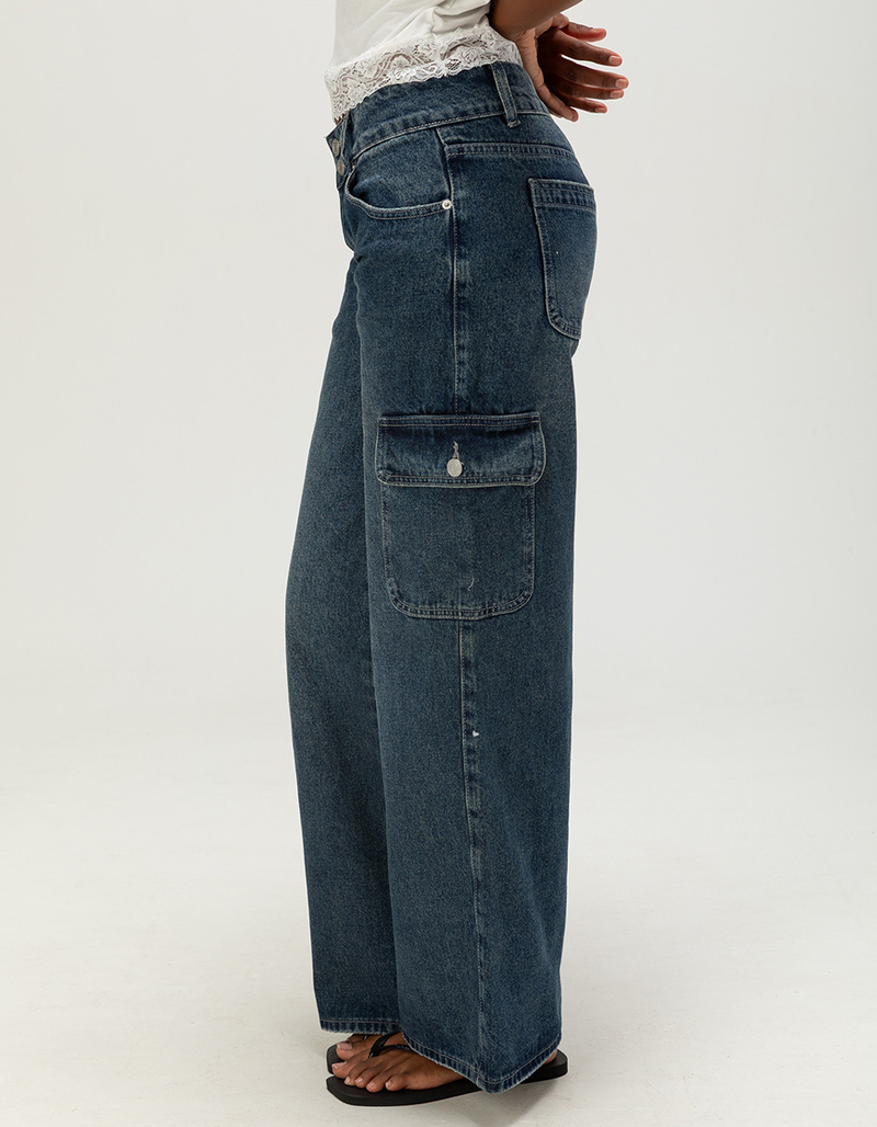 RSQ Womens Low Rise Original Baggy Cargo Jeans image number 2