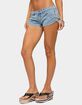 EDIKTED Pleated Low Rise Denim Micro Shorts image number 2