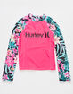 HURLEY Girls Racerback 3 Piece Rashguard Bikini Set image number 3