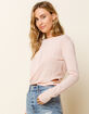 WEST OF MELROSE Make The Cut Open Back Twist Tie Womens Pink Tee image number 2
