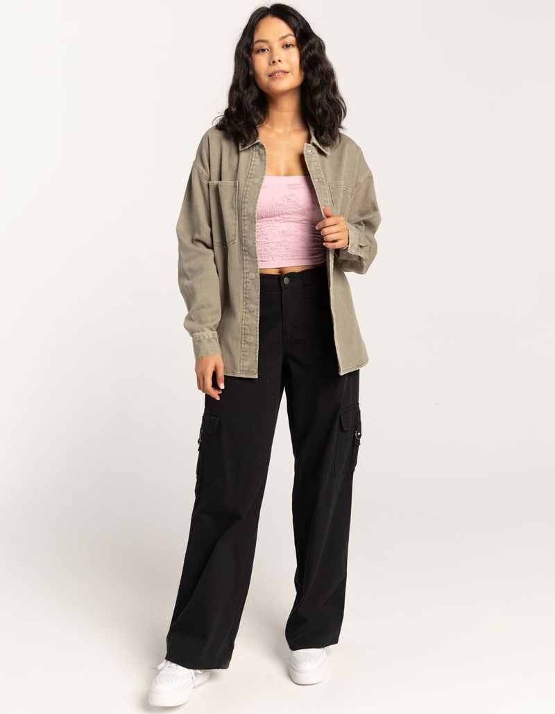 FULL TILT Washed Denim Womens Shacket image number 1