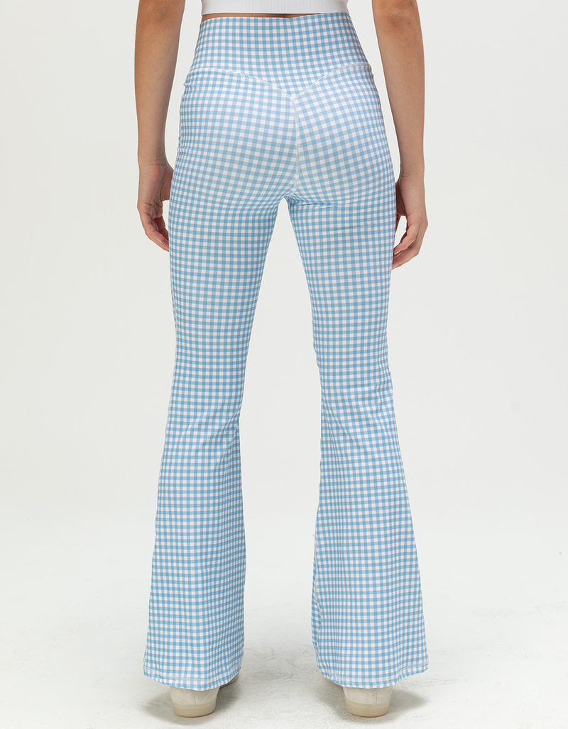 HAPPY CAMP3R Sky Blue Gingham Womens Active Pants image number 3