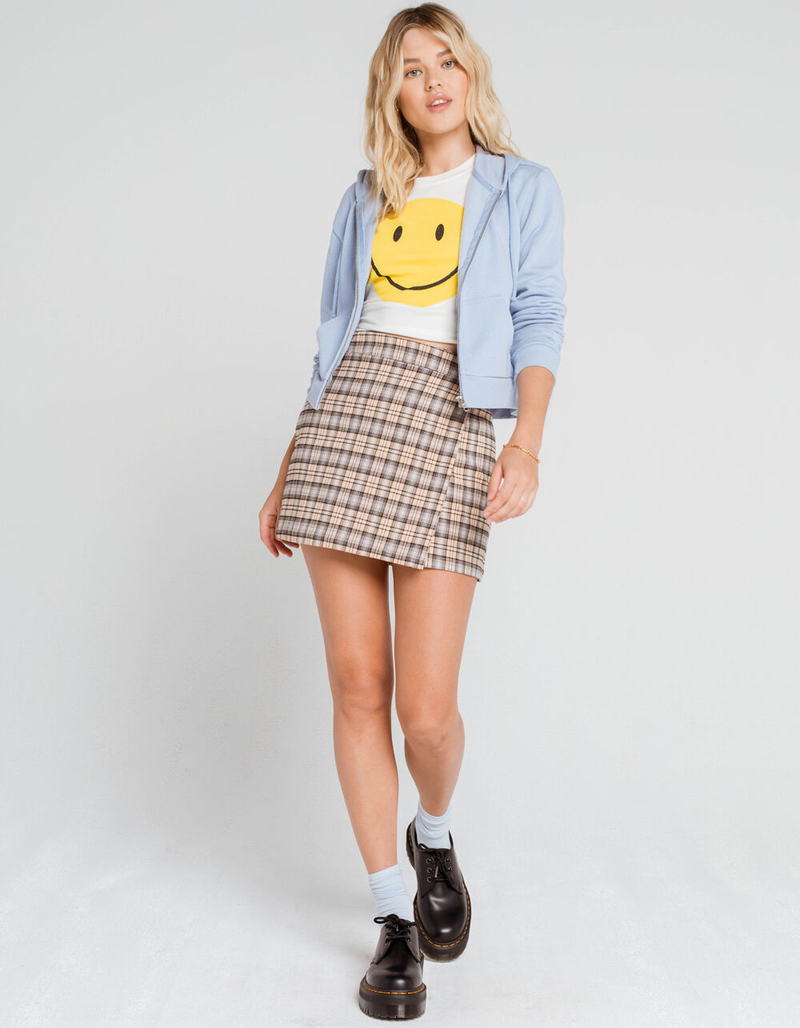 FULL TILT Essentials Womens Blue Crop Hoodie image number 3