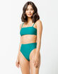 FULL TILT Solid High Waisted Emerald Bikini Bottoms image number 1