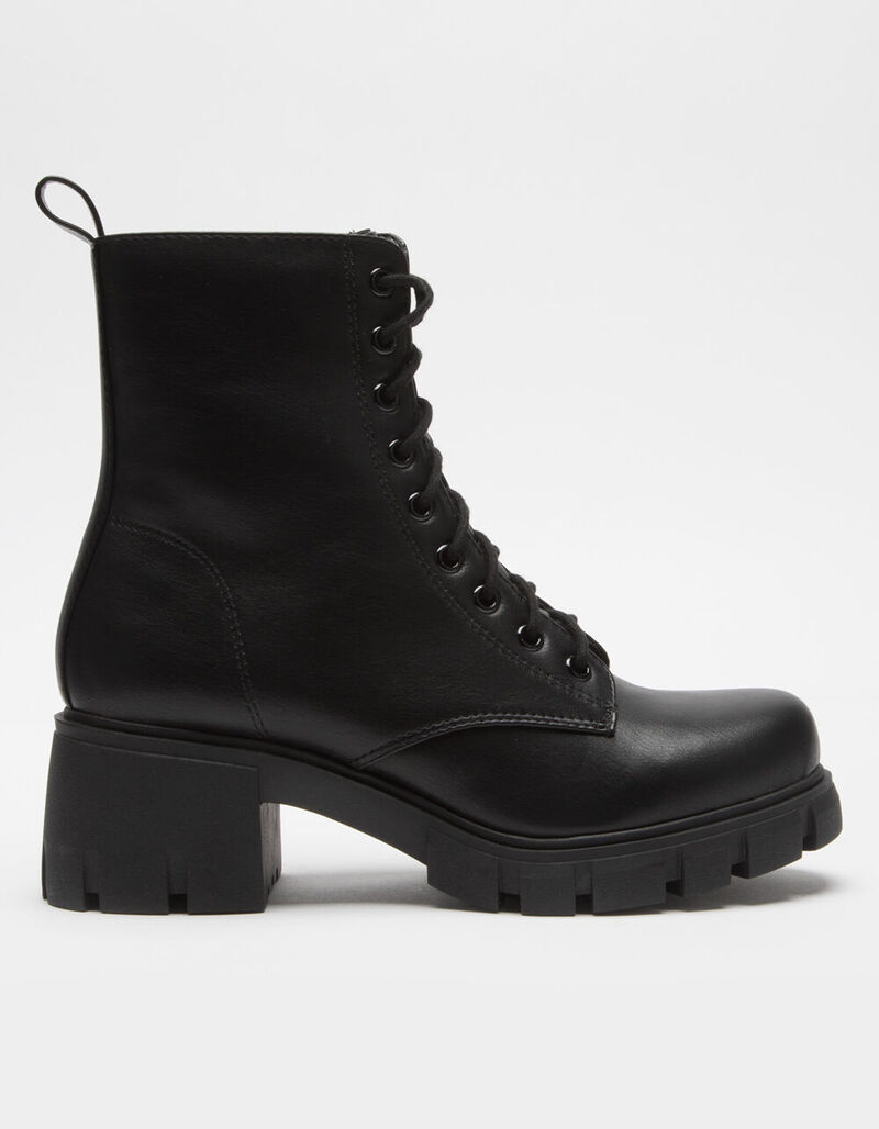 SODA Lug Sole Lace Up Womens Black Boots - BLACK - 397555100