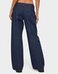 EDIKTED Lace Trim Striped Low Rise Baggy Jeans image number 3