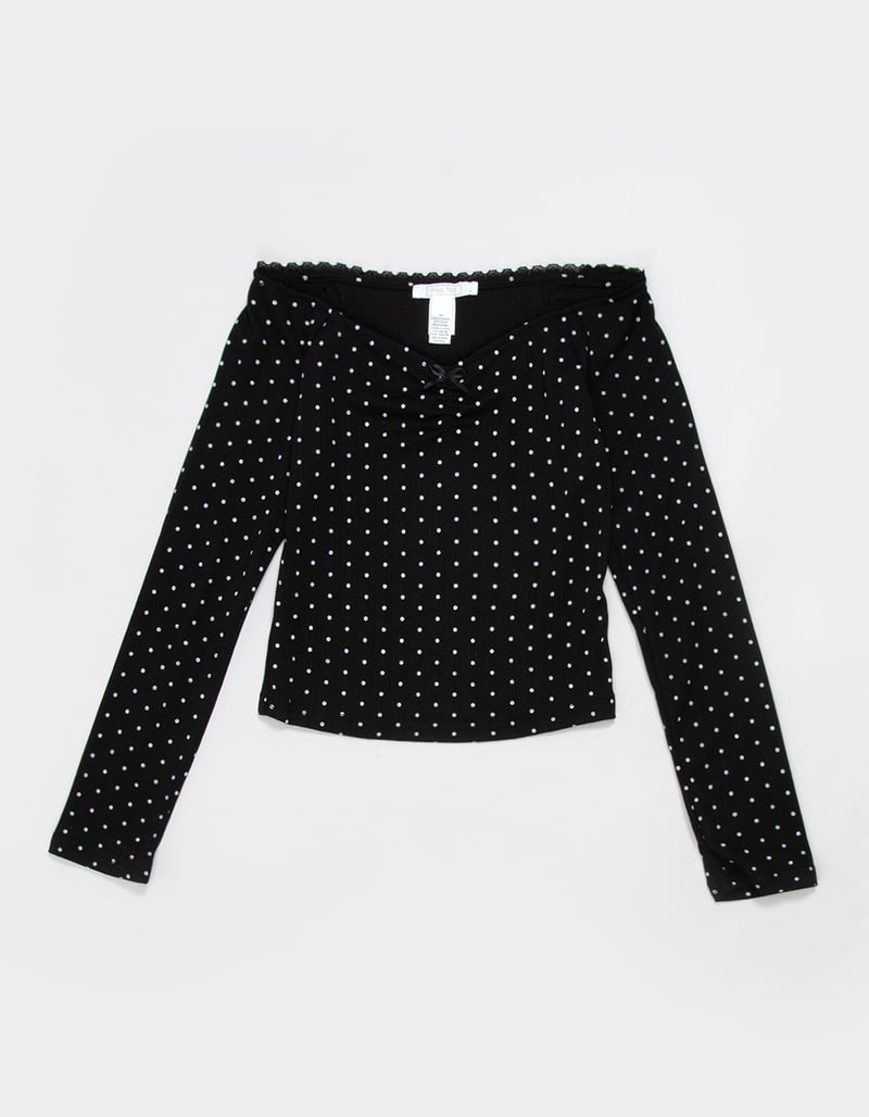 FULL TILT Polka Dot Girls Long Sleeve Top image number 1